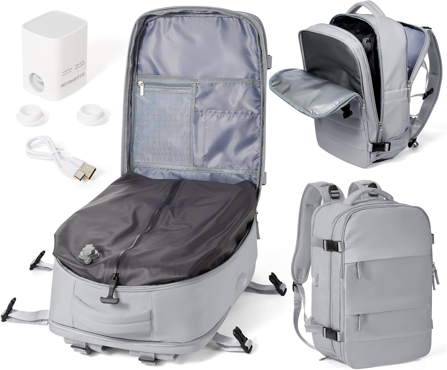 Sac à dos de voyage compression sous-vide, format cabine 40x30x20