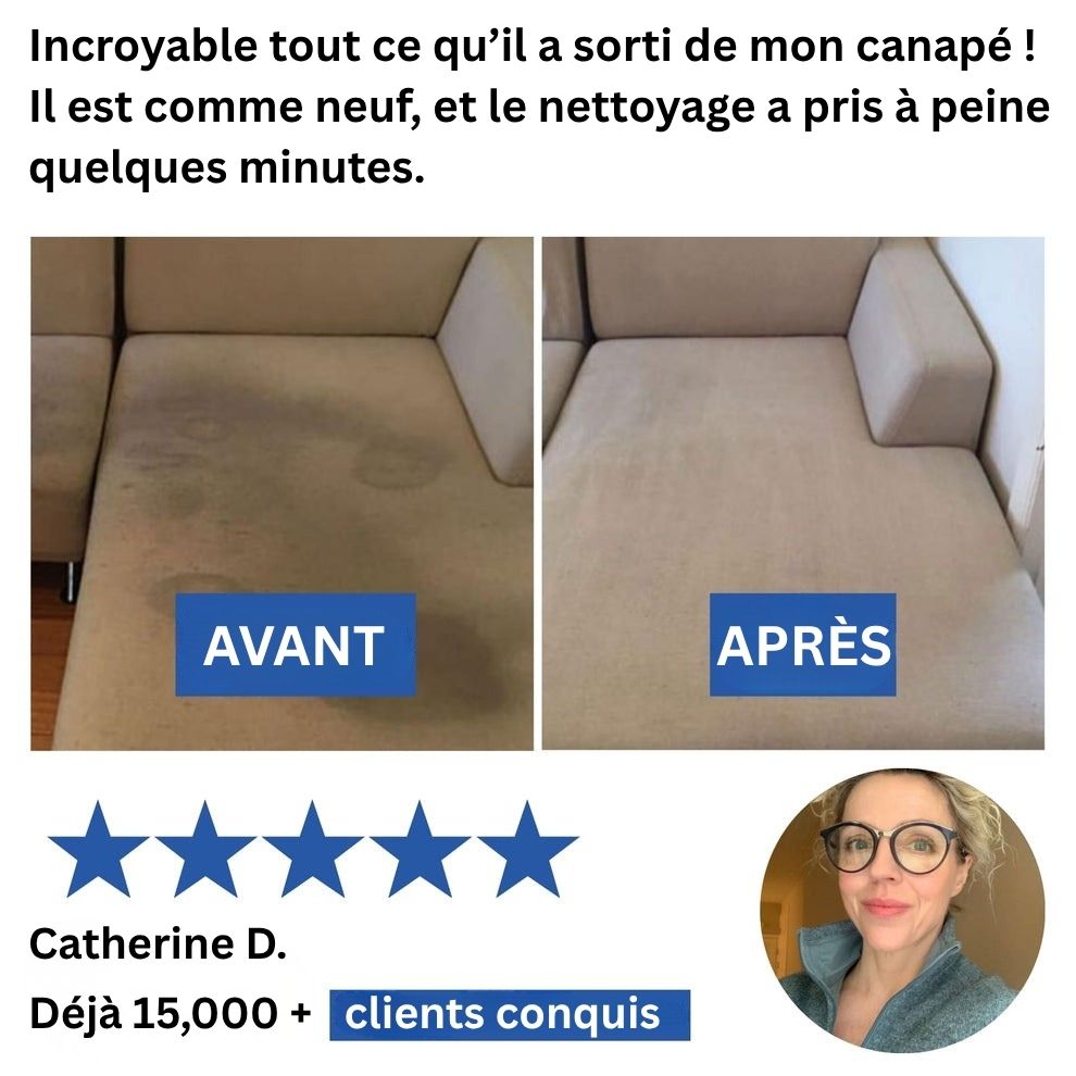 Canapé avant et après le nettoyeur vapeur