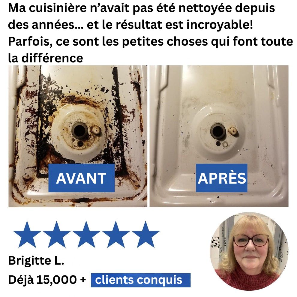 Cuisinière avant et après le nettoyeur vapeur