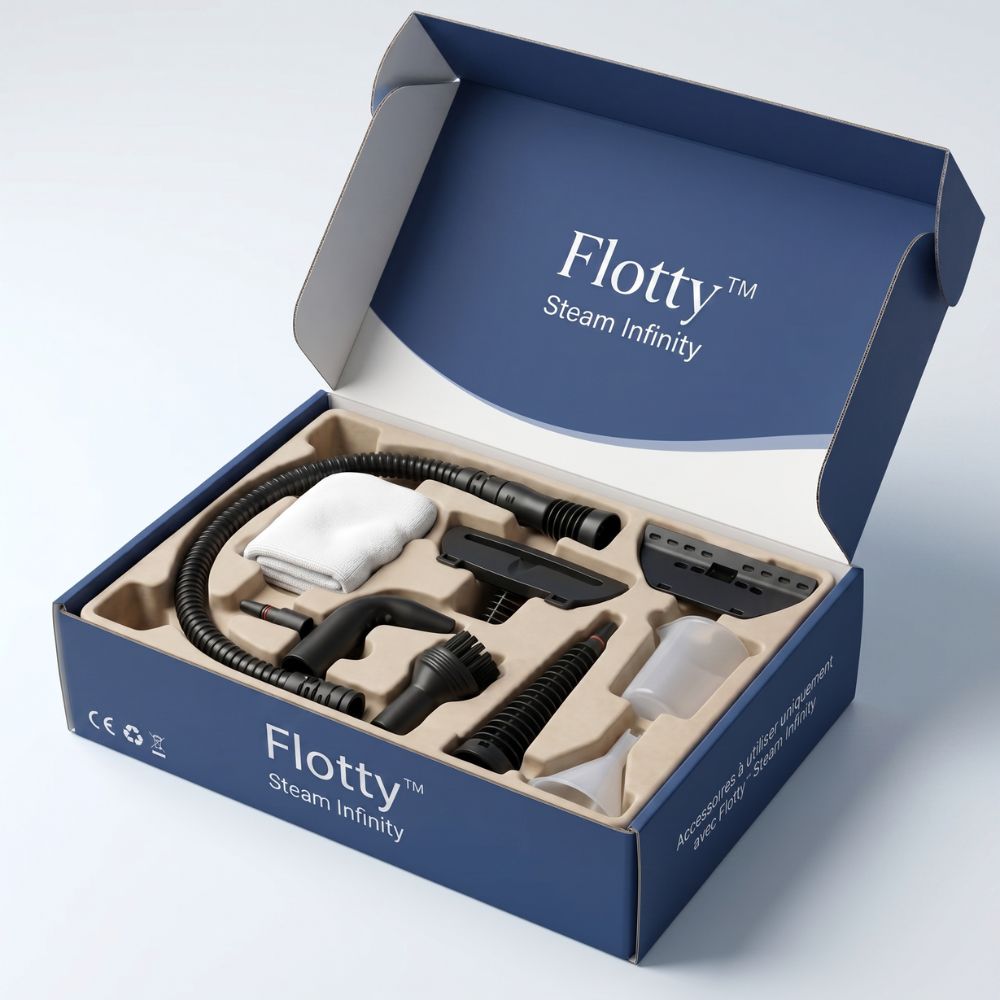 Coffret du nettoyeur vapeur avec accessoires