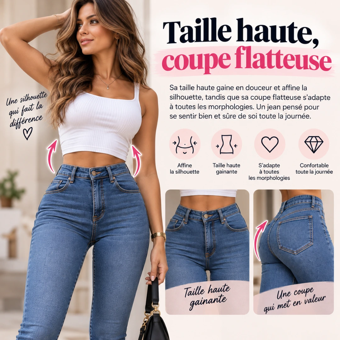Jean Push Up Femme, vue de côté, effet push up